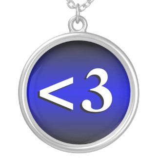 <3 ~ Heart Emoticon Royal Blue Necklace