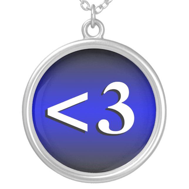 <3 ~ Heart Emoticon Royal Blue Necklace (Front)