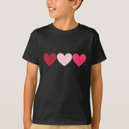 3 Hearts Cool Vintage Retro Valentines Day Gift Wo T-Shirt