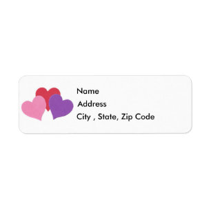 3 Hearts Return Address Label