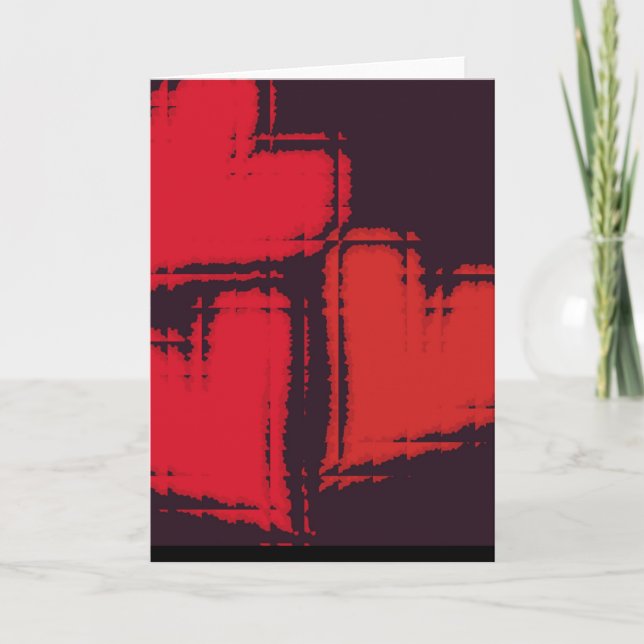 3 hearts valentine blank note card (Front)