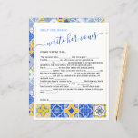 3 Help the Bride Write Her Vows Bridal Shower Game