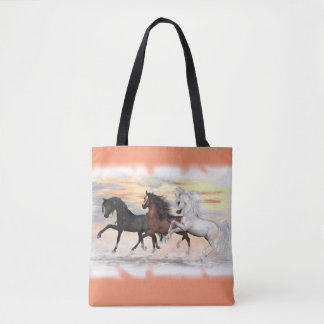 3 Horses All-Over-Print Tote Bag, You Customize