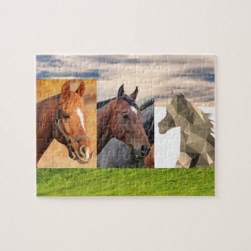 3 Horses Tan Brown Art Age 6 110 Pieces Jigsaw Puzzle