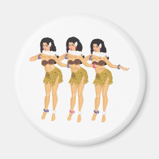 3 Hulas Magnet (Front)