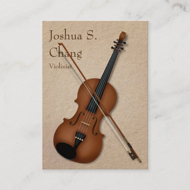 3-Illusion Violin & Bow Professional Musician's Business Card (Front)