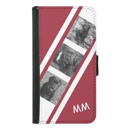 3 Images Custom Photo Collage Customizable Samsung Galaxy S5 Wallet Case