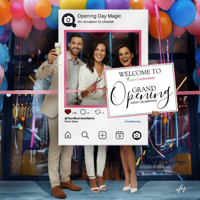 3-in-1 Event Photo Prop display Signs (Grand Opening Photo Prop Frame capturing ribbon cutting, champagne toast, and opening day excitement)