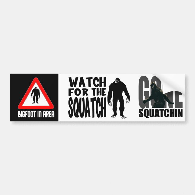 3-in-1 mini Bumper Stickers! Squatch or Bigfoot Sticker (Front)