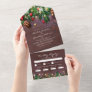 3 in 1 Rustic Christmas Winter Wedding All In One Invitation