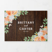 3 in 1 Rustic Fall Floral Wedding Tri-Fold Invitation (Cover)