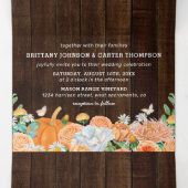 3 in 1 Rustic Fall Floral Wedding Tri-Fold Invitation (Inside Middle)