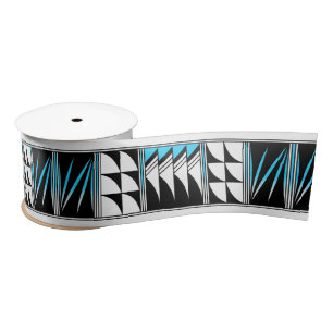 3 Inch Blessed Feathers in Turquoise Satin Ribbon