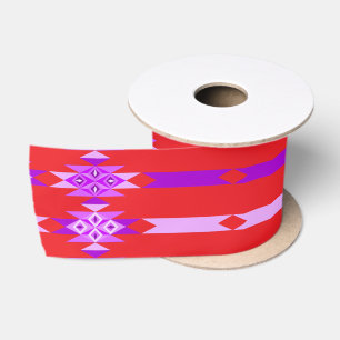 3 Inch Desert Diamonds on Red Satin Ribbon