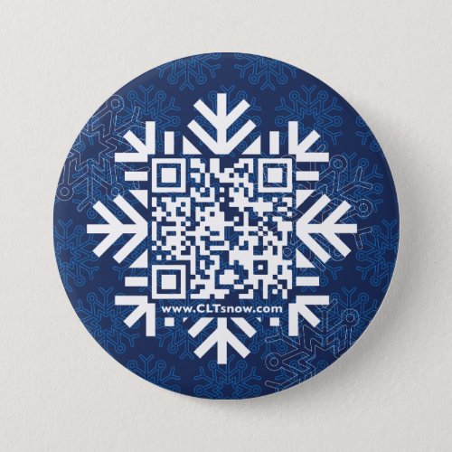 3 inch Round Button with QR_code Snowflake