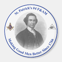 3 inch round magnet with St. Patrick's logo