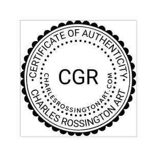 3 Initial Certificate of Authenticity #7B Name URL Self-inking Stamp
