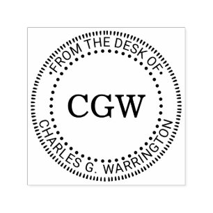 3 Initial Letter Monogram 71 From the Desk of Name Self-inking Stamp