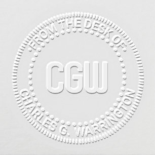 3 Initial Letter Monogram 72 From the Desk of Name Embosser