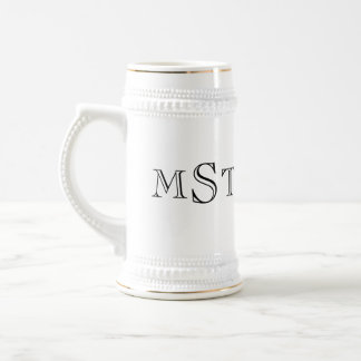 3 initial letter monogram bachelor beer stein mug