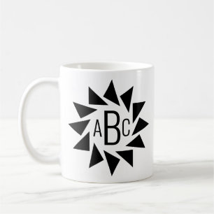 3 Initial Letter Monogram Geometric Triangles Coffee Mug
