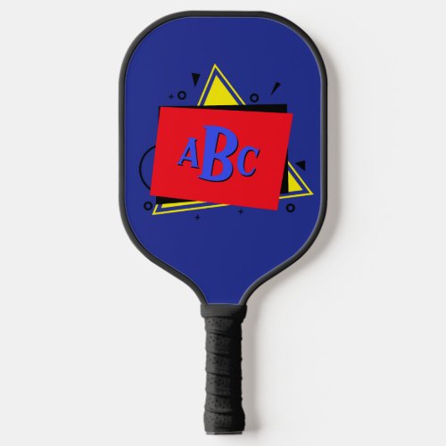 3 Initial Letters Monogram Geometric Color Layers Pickleball Paddle