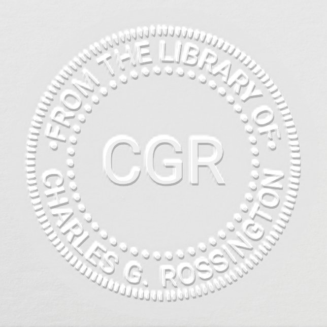 3 Initial Monogram “from the library of” Book Name Embosser (Design)