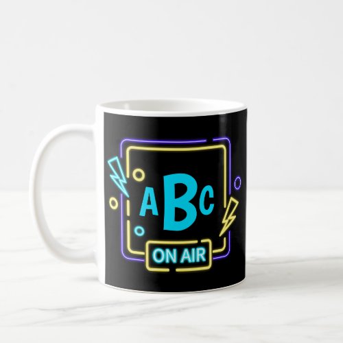 3 Initial Monogram Letter Blue Yellow On Air Coffe Coffee Mug