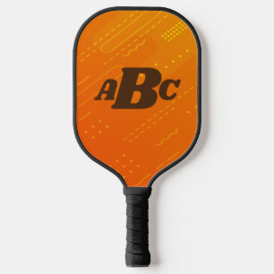 3 Initial Monogram Letter Orange Yellow Graduated Pickleball Paddle