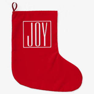 3 Initials/Letters Monogram Red & White Large Christmas Stocking
