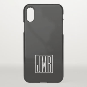 3 Initials Monogram Black (or diy color) iPhone XS Case