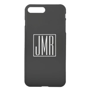 3 Initials Monogram Black (or diy color) iPhone 8 Plus/7 Plus Case