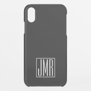3 Initials Monogram   Black (or diy color) iPhone XR Case
