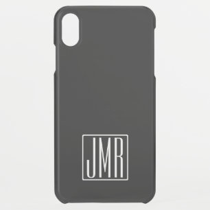 3 Initials Monogram Black (or diy color) iPhone XS Max Case