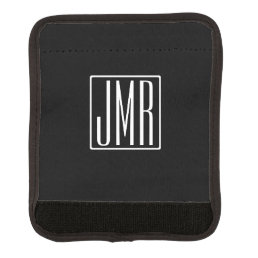 3 Initials Monogram | Black &amp; White (or diy color) Luggage Handle Wrap