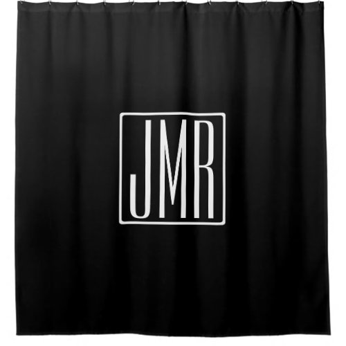 3 Initials Monogram  Black  White or diy color Shower Curtain