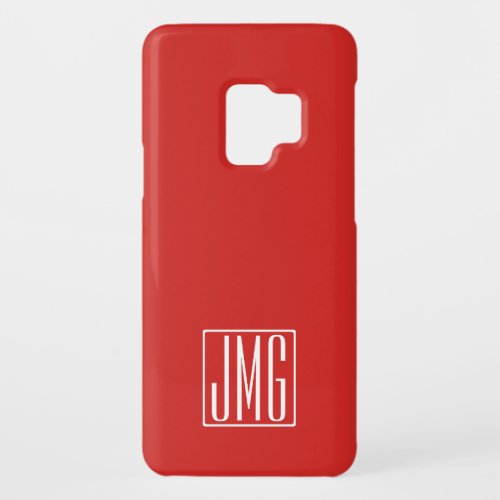 3 Initials Monogram  Red  White or diy color Case_Mate Samsung Galaxy S9 Case