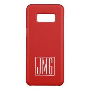 3 Initials Monogram   Red & White (or diy color) Case-Mate Samsung Galaxy S8 Case