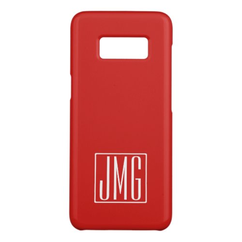 3 Initials Monogram  Red  White or diy color Case_Mate Samsung Galaxy S8 Case