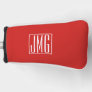3 Initials Monogram | Red & White (or diy color) Golf Head Cover