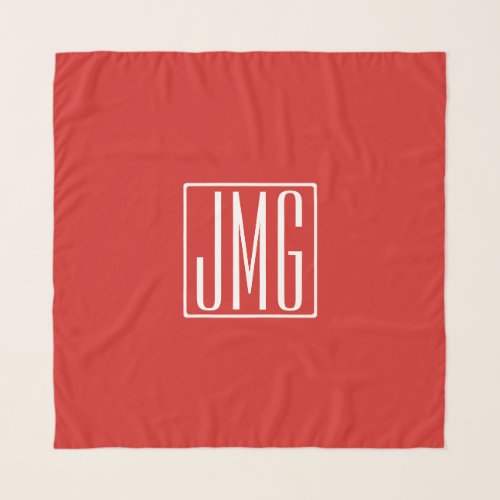 3 Initials Monogram  Red  White or diy color Scarf