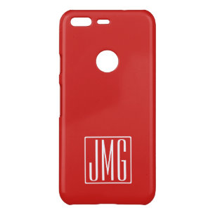 3 Initials Monogram   Red & White (or diy color) Uncommon Google Pixel Case