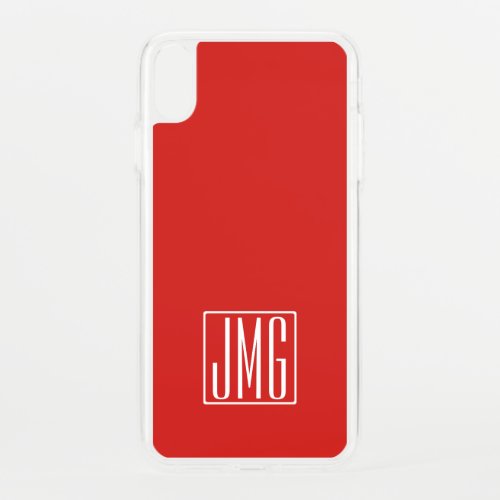 3 Initials Monogram  Red  White or diy color iPhone XS Max Case