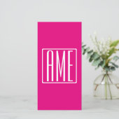 3 Initials Monogram | White On Hot Pink (Standing Front)