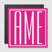 3 Initials Monogram | White On Hot Pink (Front/Back)