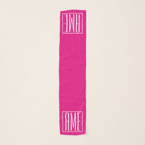 3 Initials Monogram  White On Hot Pink Scarf