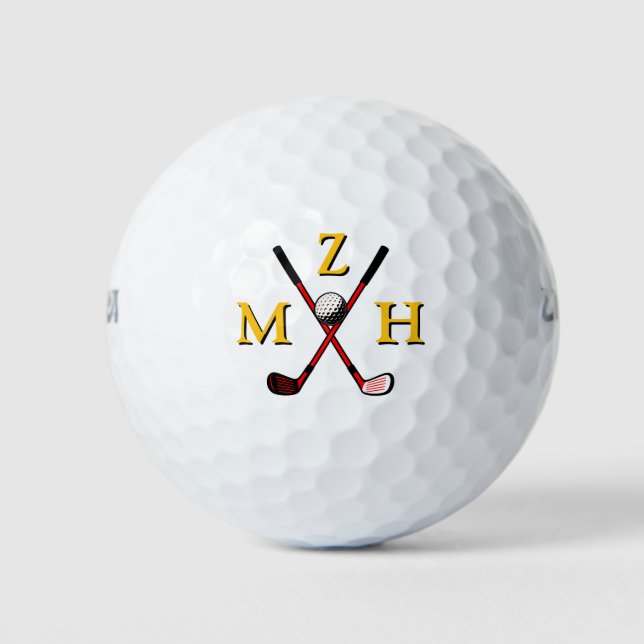 3-Initials or Short Three Letters Name Golf Balls (Front)