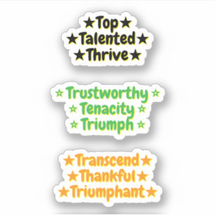 3 Inspirational Words That Start With T Stickers