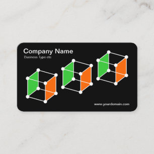 3 Isometric Cubes v2 - Black/White Business Card