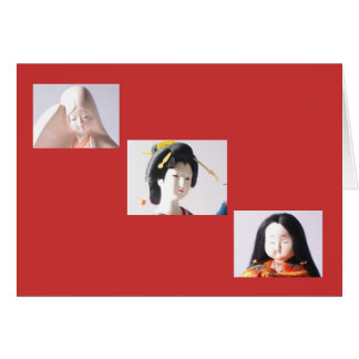 3 Japanese Dolls Cards